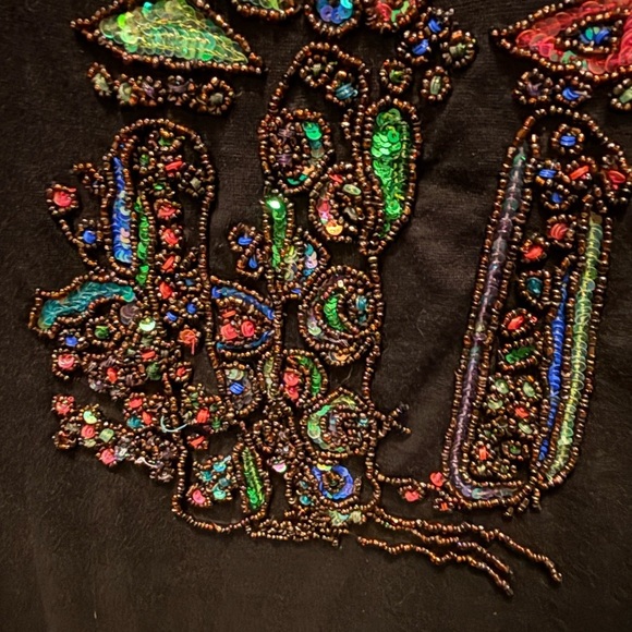 Chico's Black Long Sleeve Top with Colorful Embellishments size 2X - Picture 3 of 7